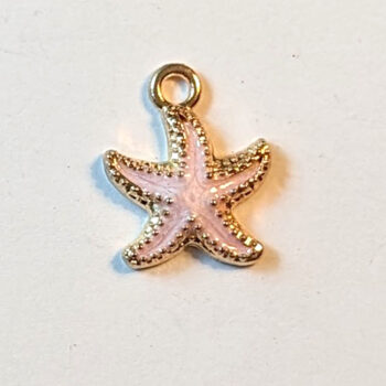 Pink Starfish Enamel Charm Gold - Image 5