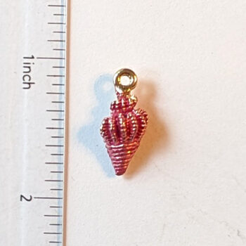 Hot Pink Tulip Shell Enamel Charm - Image 2