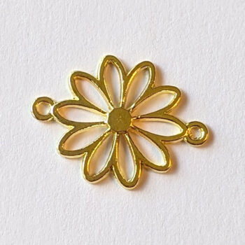 Hollow Daisy Flower Connector / Pendant Gold