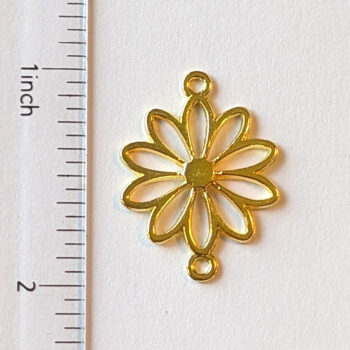 Hollow Daisy Flower Connector / Pendant Gold - Image 2