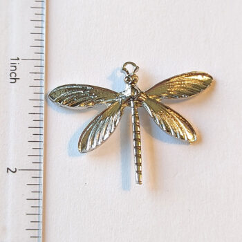 Silver Solid Dragonfly Pendant - Image 2