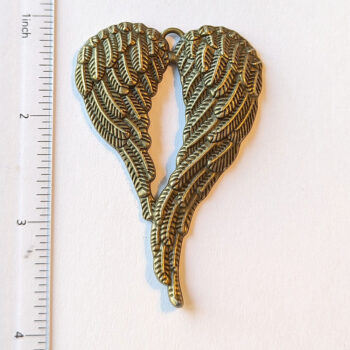 Large Angel Wings Pendant Antique Bronze - Image 2