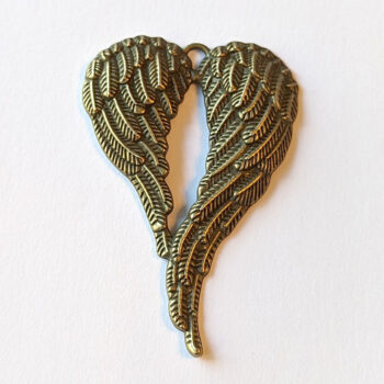 Large Angel Wings Pendant Antique Bronze