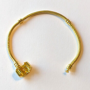 Gold Stainless Steel European Style 3 mm Charm Bracelet - Image 3