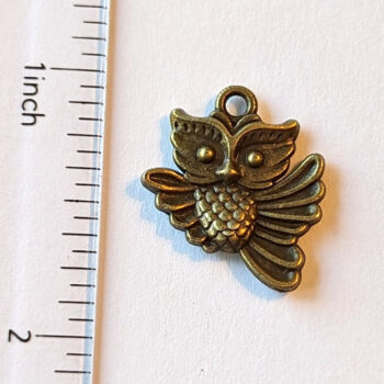 Cute Owl Charm Antique Bronze - Image 2