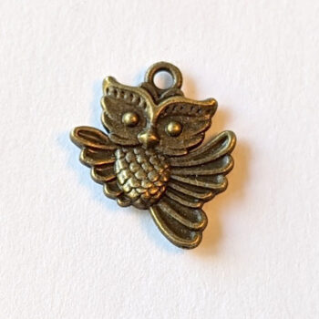 Cute Owl Charm Antique Bronze