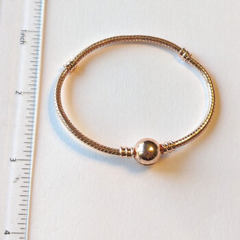 Rose Gold Stainless Steel European Style 3 mm Charm Bracelet - Image 2