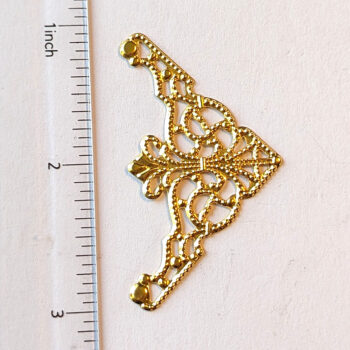 Triangle Filigree Wrap / Connector Gold - Image 2