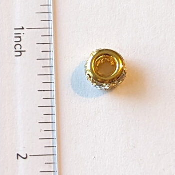 Clear Rhinestones Gold Charm Bead - Image 2