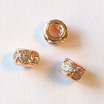 Clear Rhinestones Rose Gold Charm Bead