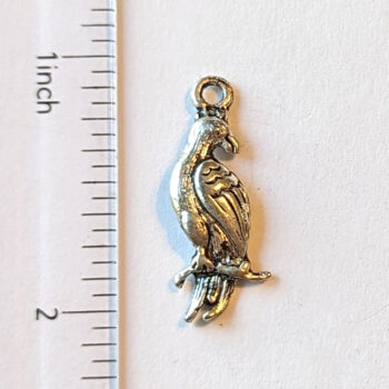 Antique Silver Bird on Branch Charm - Image 2