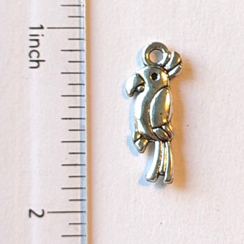 Parrot Bird Charm Antique Silver - Image 2