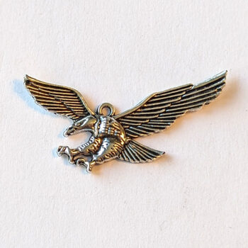 Flying Eagle Bird Pendant Antique Silver