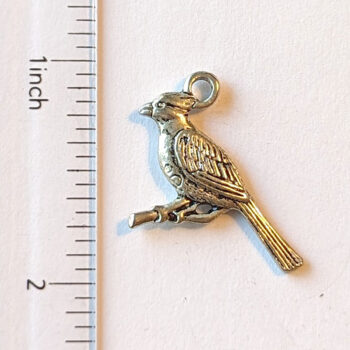 Bluejay Bird Charm Antique Silver - Image 2