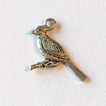 Bluejay Bird Charm Antique Silver