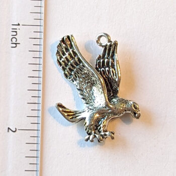 Diving Hawk Bird Pendant Antique Silver - Image 2