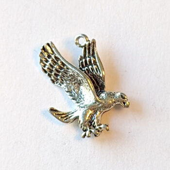 Diving Hawk Bird Pendant Antique Silver