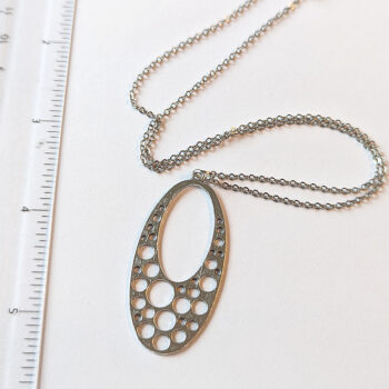 Antique Silver Large Oval Vintage Style Necklace - Image 3