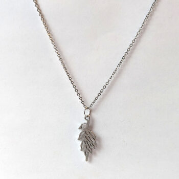 Irregular Hollow Leaf Pendant Antique Silver - Image 4