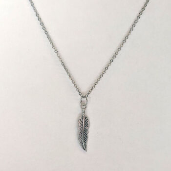 Antique Silver Small Feather Necklace - Image 6