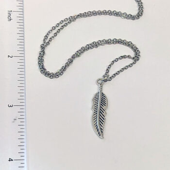 Antique Silver Small Feather Necklace - Image 7