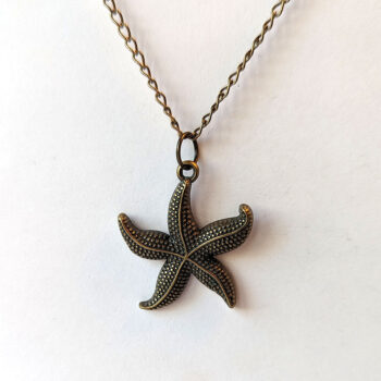 Antique Bronze Curved Starfish Vintage Style Necklace