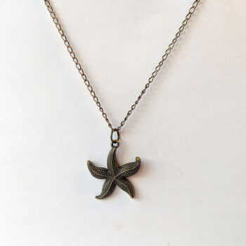 Antique Bronze Curved Starfish Vintage Style Necklace - Image 4