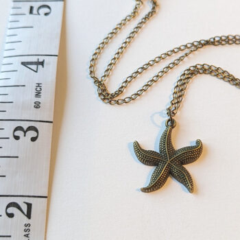 Antique Bronze Curved Starfish Vintage Style Necklace - Image 3