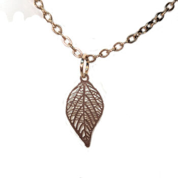 Dainty Filigree KC Gold Leaf Pendant Necklace