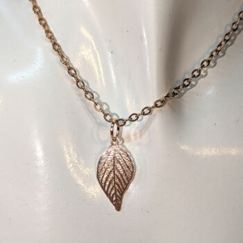 Dainty Filigree KC Gold Leaf Pendant Necklace - Image 5
