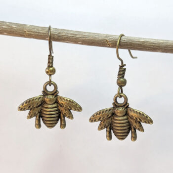 Antique Bronze Bee Earrings - Image 5