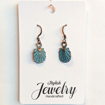 Scallop Shell Antique Copper Patina Vintage Style Earrings - Image 5