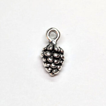 Small Dainty Pine Cone Charm Antique Silver