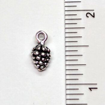 Small Dainty Pine Cone Charm Antique Silver - Image 5