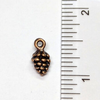 Small Dainty Pine Cone Charm Antique Copper - Image 2