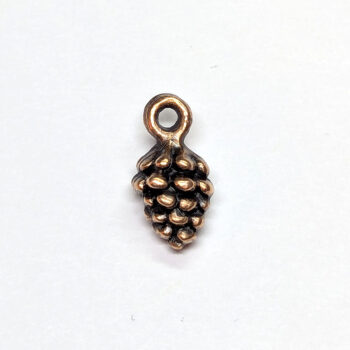 Small Dainty Pine Cone Charm Antique Copper