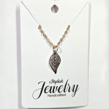 Dainty Filigree KC Gold Leaf Pendant Necklace - Image 7