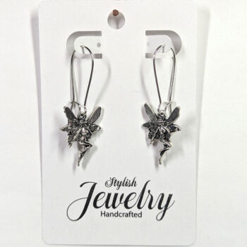 Antique Silver Angel Fairy Fairies Vintage Style Earrings - Image 5