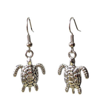 Antique Silver Sea Turtle Earrings