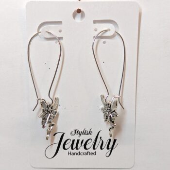 Antique Silver Angel Fairy Fairies Vintage Style Earrings - Image 5