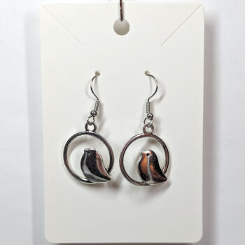 Antique Silver Partridge in Hoop Earrings - Image 7