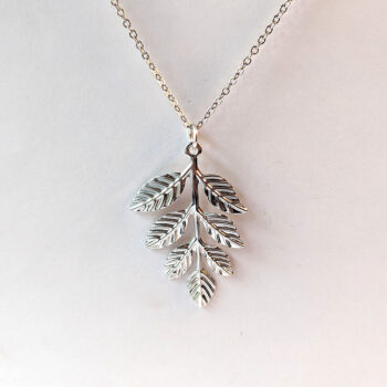 Leaf Branch Vintage Style Necklace Antique Silver - Image 4