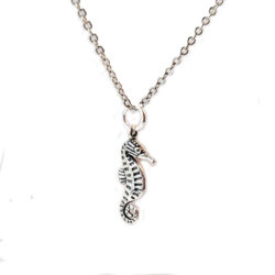 Antique Silver Seahorse Vintage Style Necklace