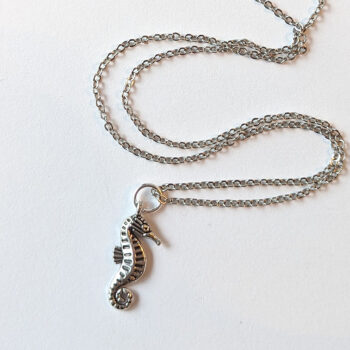 Antique Silver Seahorse Vintage Style Necklace