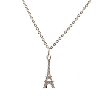 Silver 3D Eiffel Tower Pendant Necklace