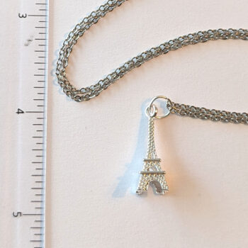 Silver 3D Eiffel Tower Pendant Necklace - Image 4