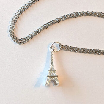 Silver 3D Eiffel Tower Pendant Necklace - Image 5