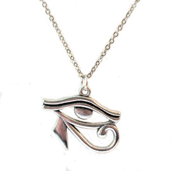 Egyptian Eye of Horus Antique Silver Necklace