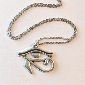 Egyptian Eye of Horus Antique Silver Necklace - Image 2