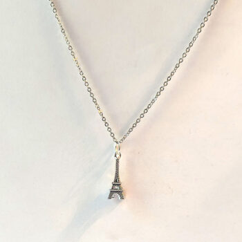 Antique Silver 3D Eiffel Tower Pendant Necklace - Image 4